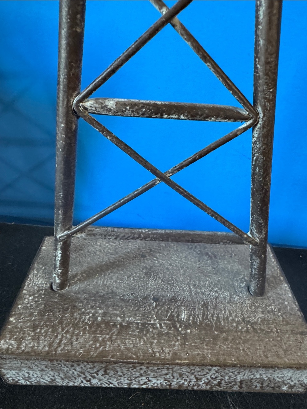 Metal rustic windmill farmhouse table decor piece, featuring a galvanized finish - Picture 6 of 6